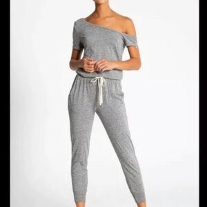 n:PHILANTHROPY Heather Gray Off-Shoulder Jumpsuit